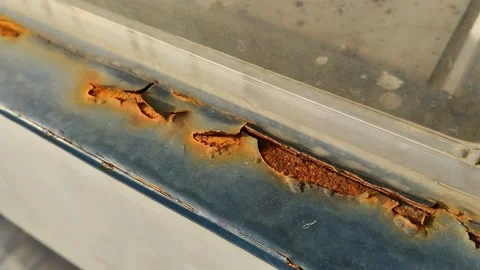 Peeling iron paint. it is caused by exposure to sunlight 動画素材 293667335
