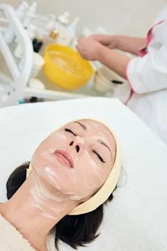 With peeling mask Stock Photos