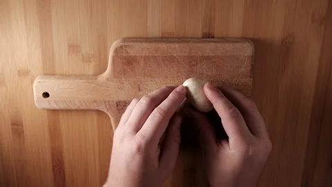 Peeling mushroom. Stock Footage 87542652