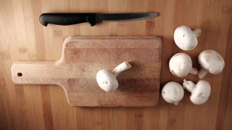 Peeling mushrooms,. Stock Footage 87542280