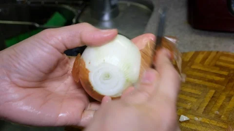 Peeling Onion Stock Footage 101995729