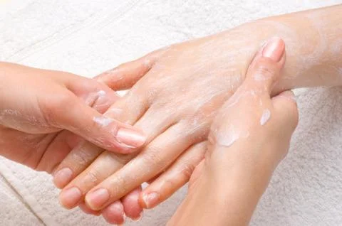Peeling or moisturizing procedure Stock Photos