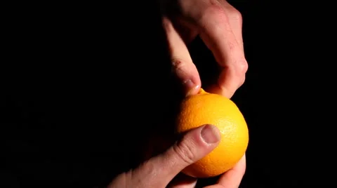 Peeling an orange Stock Footage 46724174