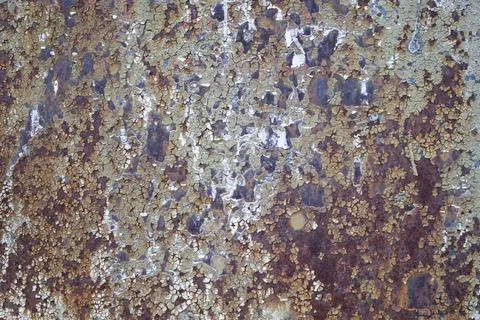 Peeling paint rusting metal rough texture. Stock Photos