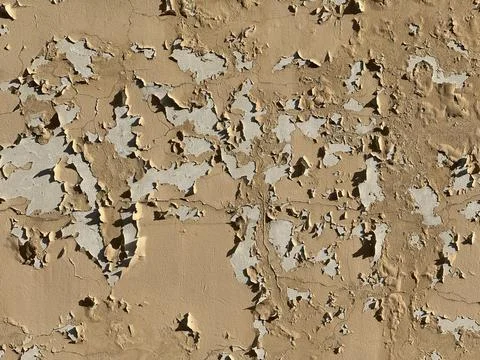 Peeling paint texture background with beige and white colors creating abstr.. Stock Photos