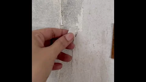 Peeling paint off wall.On drywall and old plaster ceiling.expire coated.rel.. Stock Footage 318287009