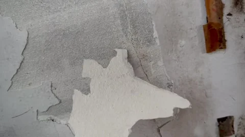 Peeling paint off wall.On drywall and old plaster ceiling.expire coated.rel.. Stock Footage 318287014