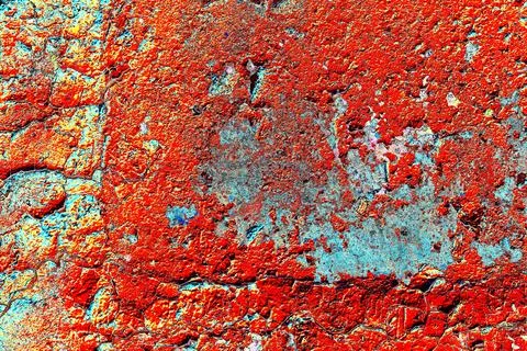 Peeling paint on wall seamless texture. Pattern of rustic grunge material. Ch イラスト素材