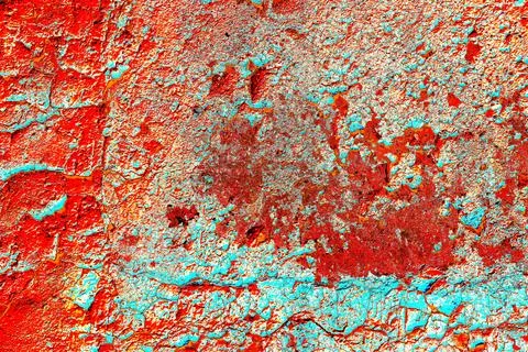 Peeling paint on wall seamless texture. Pattern of rustic grunge material. Ch イラスト素材