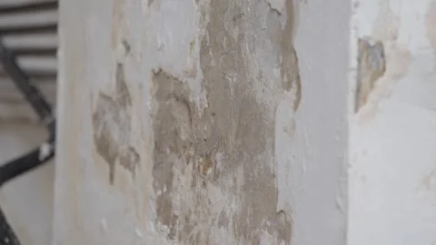 Peeling paint on walls in an old building Stock Footage 340497316