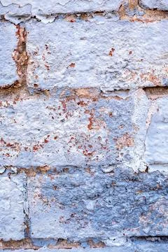 Peeling Painted Brick Wall Texture With Rust and Weathering Stock Photos