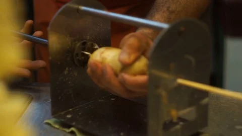 Peeling potato close Stock Footage 92850936