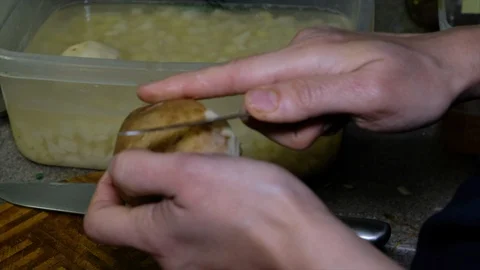 Peeling Potato Stock-Footage 101996052