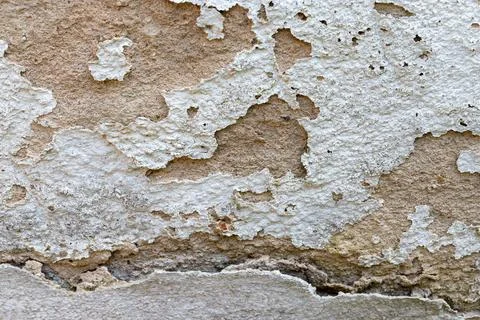 Peeling White Paint on Wall Surface Stock Photos