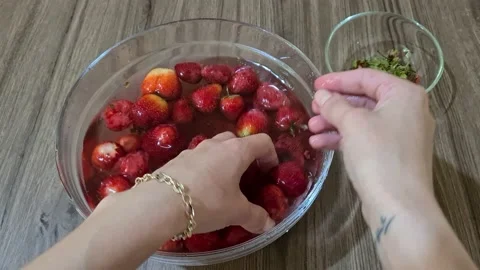 Peels Ripe Strawberries Stock Footage 157552774