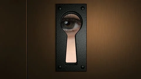 Peep eye in keyhole 库存影片 20938166