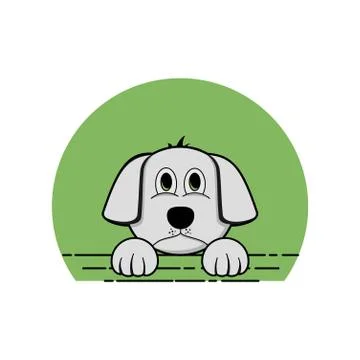 Peeping dog vector cartoon Stock Illustration