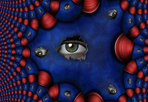 Peeping eye Stock Illustration