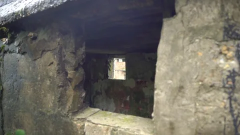 Peeping Inside The Old Building Stock Footage