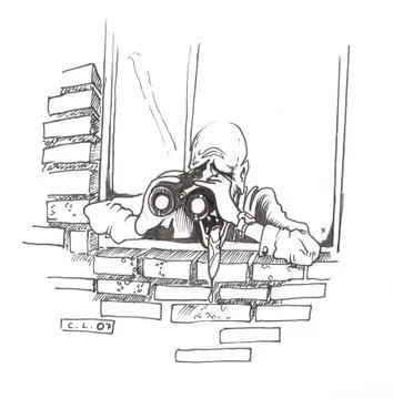 Peeping tom Illustrazione stock