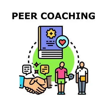 Peer coaching concept illustration for personal development Stock Illustration
