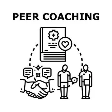 Peer coaching concept illustration for personal development Stock Illustration