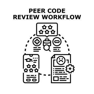 Peer code review workflow concept for software development Stock Illustration