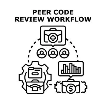 Peer code review workflow process development concept Stock Illustration