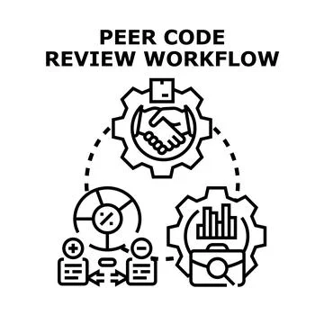 Peer code review workflow process management Stock Illustration