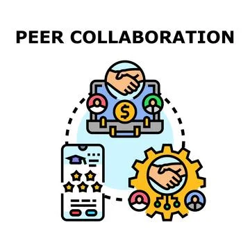 Peer collaboration concept vector illustration icon Stock Illustration