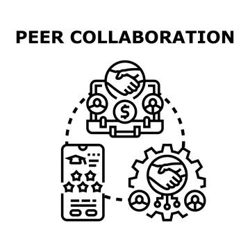Peer collaboration concept vector illustration icon Stock Illustration