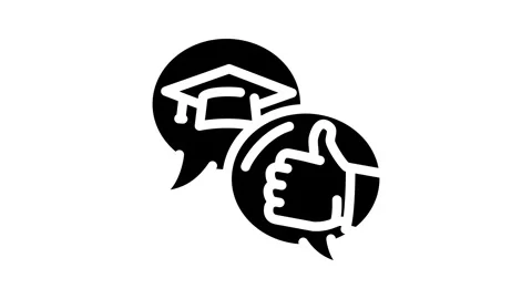 Peer feedback education platform glyph icon animation Stock Footage 326731788