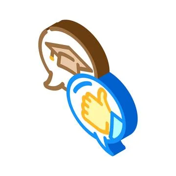 Peer feedback education platform isometric icon vector illustration Illustrazione stock