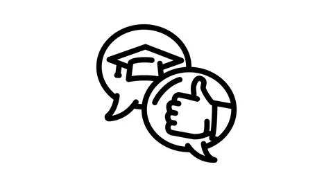 Peer feedback education platform line icon animation Stock Footage 326749369