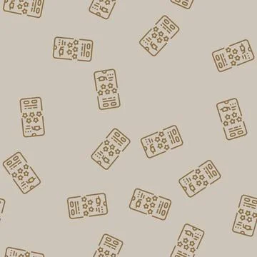 Peer feedback education platform line seamless pattern Stock Illustration