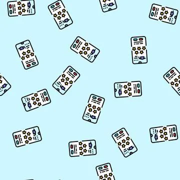 Peer feedback education platform vector seamless pattern イラスト素材
