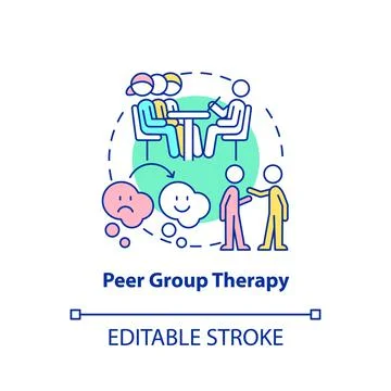 Peer group therapy concept icon Illustrazione stock