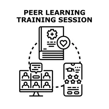 Peer learning training session offering collaborative education Stock Illustration