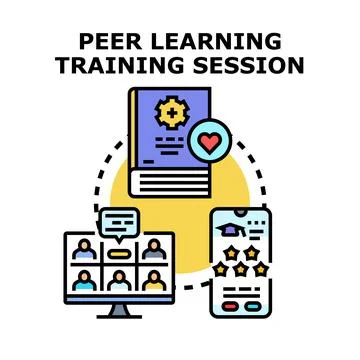 Peer learning training session offering collaborative education 스톡 일러스트