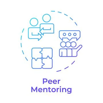 Peer mentoring blue gradient concept icon Stock Illustration