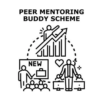 Peer mentoring buddy scheme developing team skills Ilustração Stock