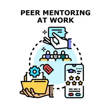 Peer mentoring at work concept vector illustration Stock Illustration