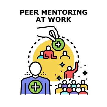 Peer mentoring at work process guiding business development Ilustração Stock