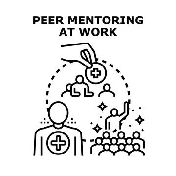 Peer mentoring at work process guiding business development Stock Illustration