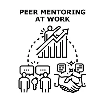 Peer mentoring at work process promoting professional growth Stock Illustration