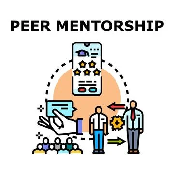 Peer mentorship program offering guidance and experience Illustrazione stock