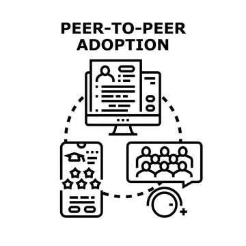 Peer to peer adoption process with community support Иллюстрация