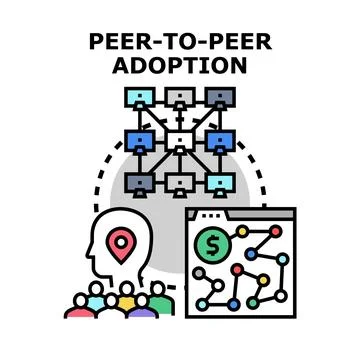 Peer to peer adoption strategy for decentralized technology Ilustração Stock