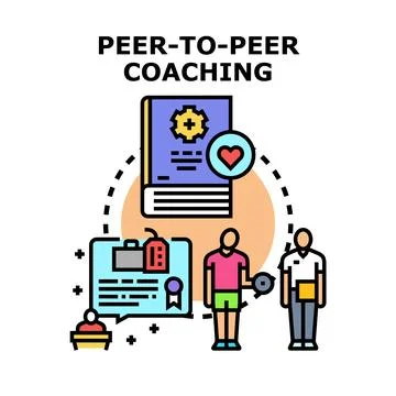 Peer to peer coaching concept for business development Ilustração Stock