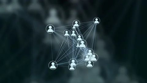 Peer To Peer Decentralized Network Stock Footage 132732096
